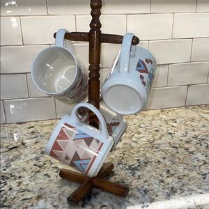 Vintage Southwestern Patterned Mugs Set